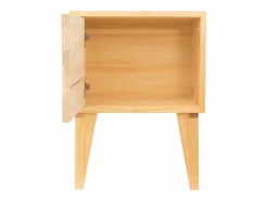 Clearance Mesita de noche de pino para niños con dibujo de gato floral. Muebles Niño