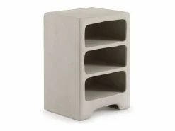 Clearance Mesita de noche de poliresina cemento blanco Mesita De Noche