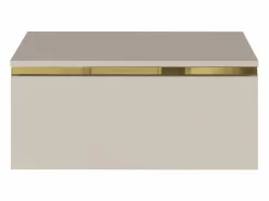 Vente-unique Mesita de noche flotante conjunto de 2 con 1 cajón y dorado - VUKIA de Pascal Morabito