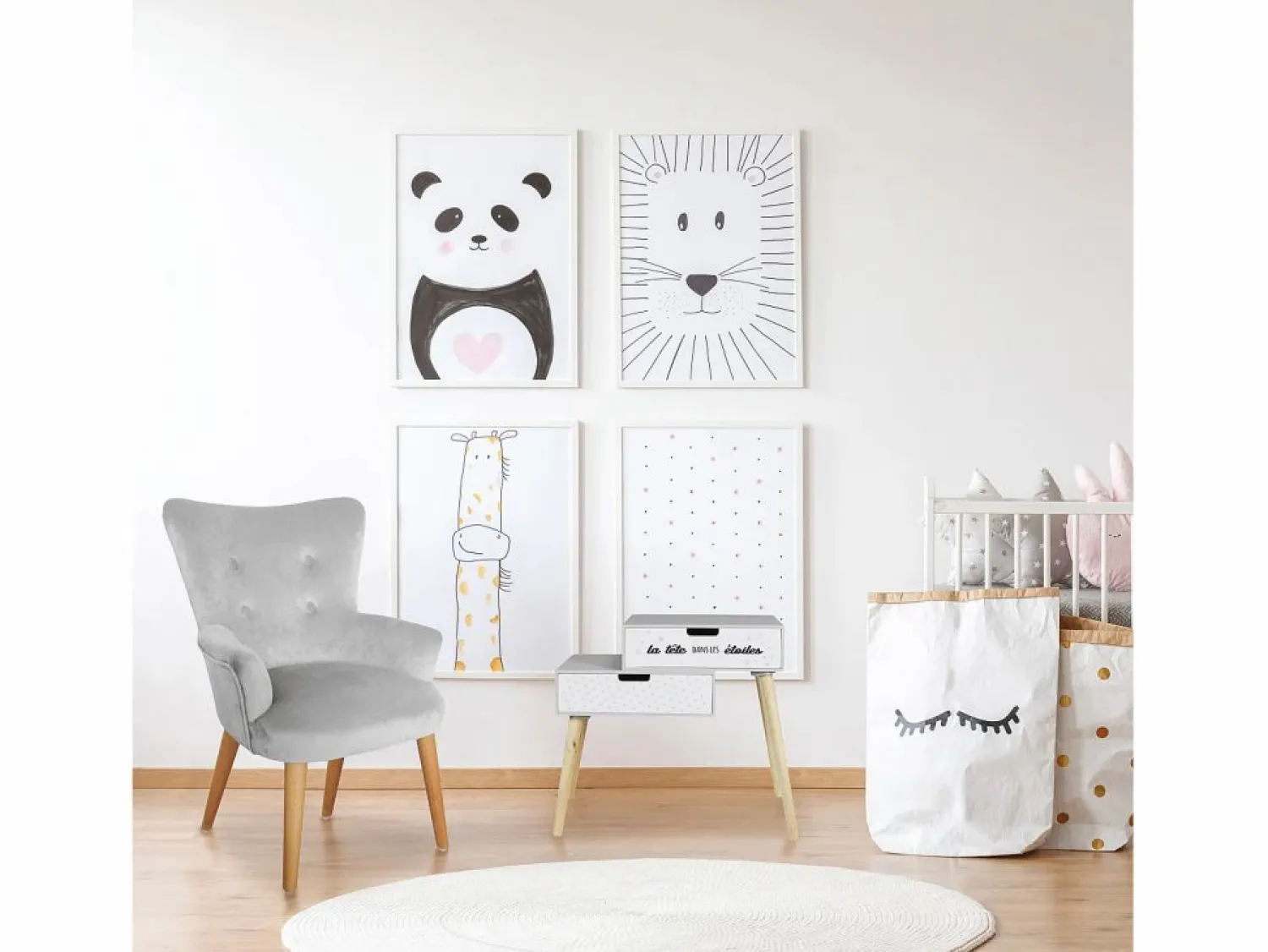 Online Mesita de noche infantil de madera La tête dans les étoiles Muebles Niño