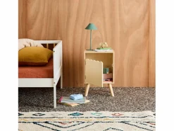 Outlet Mesita de noche infantil con patas de madera de pino, 1 puerta natural Muebles Niño