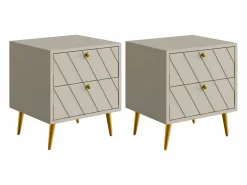 Vente-unique Mesita de noche lote de 2 con 2 cajones color - TEODA de Pascal Morabito