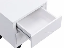 Vente-unique Mesita de noche lote de 2 con 2 cajones y LEDs en MDF lacado - SALIANO