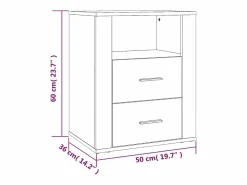 Outlet Mesita de noche madera contrachapada 50x36x60 cm Mesita De Noche