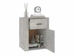 Clicnbuy Mesita de noche madera contrachapada hormigón 50x36x60 cm