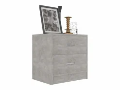 Clicnbuy Mesita de noche madera contrachapada hormigón 40x30x40 cm Gris
