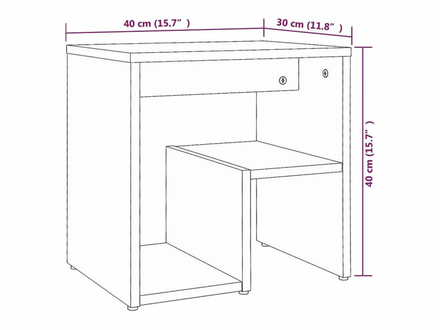 Best Mesita de noche madera contrachapada Sonoma 40x30x40 cm Mesita De Noche