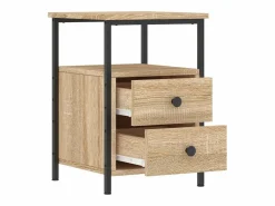 Hot Clicnbuy Mesita de noche madera de ingeniería roble Sonoma 34x35,5x50 cm Marru00f3n