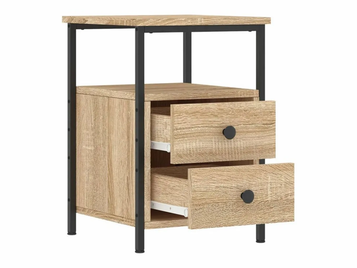 Hot Clicnbuy Mesita de noche madera de ingeniería roble Sonoma 34x35,5x50 cm Marru00f3n