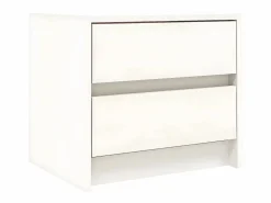 Clicnbuy Mesita de noche madera maciza de pino 40x31x35,5 cm Blanco