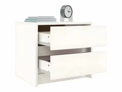 Clicnbuy Mesita de noche madera maciza de pino 40x31x35,5 cm Blanco