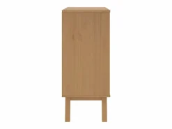 vidaxl Mesita de noche OLDEN madera maciza de pino y marrón