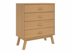 New vidaxl Mesita de noche OLDEN madera maciza de pino marrón Color natural claro