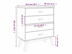 New vidaxl Mesita de noche OLDEN madera maciza de pino marrón Color natural claro