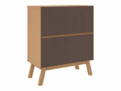 New vidaxl Mesita de noche OLDEN madera maciza de pino marrón Color natural claro