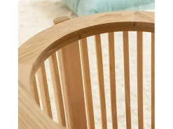 Made In Meubles Mesita de noche redonda de madera de pino Vénus de