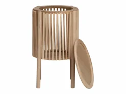Made In Meubles Mesita de noche redonda de madera de pino Vénus de