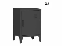 Best Mesita industrial con 1 puerta, set de 2 Muebles Niño