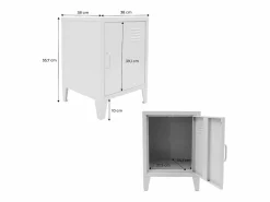 Best Mesita industrial con 1 puerta, set de 2 Muebles Niño