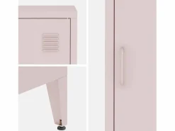 Sweeek Mesita industrial con 1 puerta, set de 2
