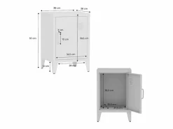 Hot Sweeek Mesita industrial con 1 puerta, set de 2 Verde claro