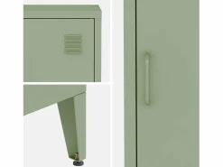 Hot Sweeek Mesita industrial con 1 puerta, set de 2 Verde claro
