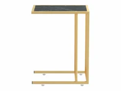 Sale Mesita ordenador vidrio transparente negro mármol 50x35x65cm Mesa Auxiliar