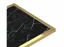 Sale Mesita ordenador vidrio transparente negro mármol 50x35x65cm Mesa Auxiliar