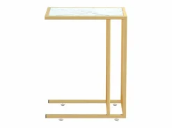 Best Mesita ordenador vidrio transparente blanco mármol 50x35x65cm Mesa Auxiliar