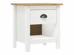 Discount vidaxl Mesitas de noche 2 uds Hill madera maciza de pino 46x35x49,5 cm Blanco