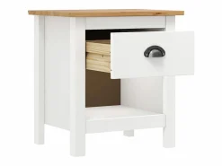 Discount vidaxl Mesitas de noche 2 uds Hill madera maciza de pino 46x35x49,5 cm Blanco