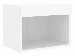 Clicnbuy Mesitas de noche de pared con luces LED 2 unidades