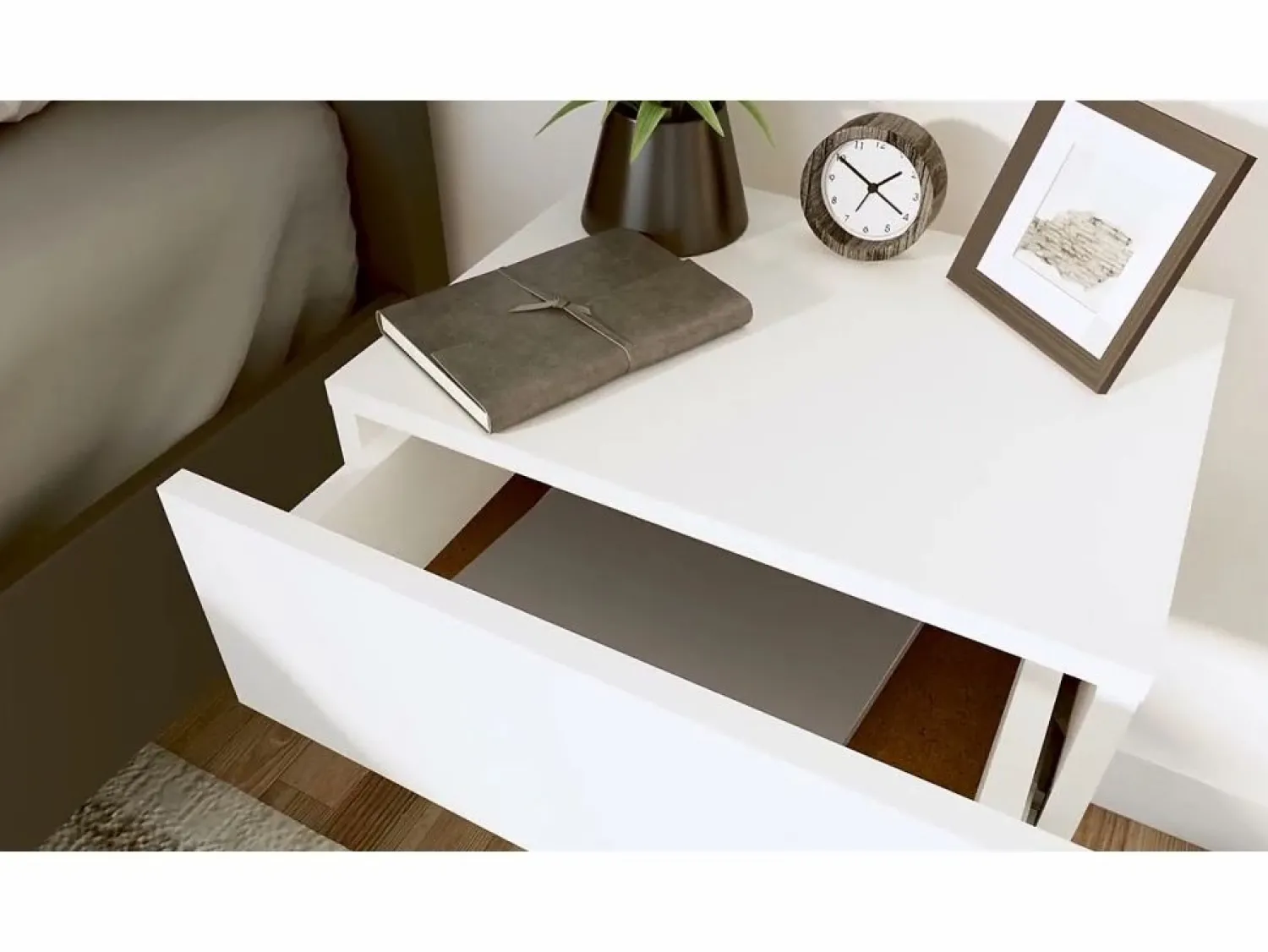 vidaxl Mesitas de noche flotantes 2 uds madera ingeniería Blanco
