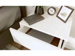 vidaxl Mesitas de noche flotantes 2 uds madera ingeniería Blanco