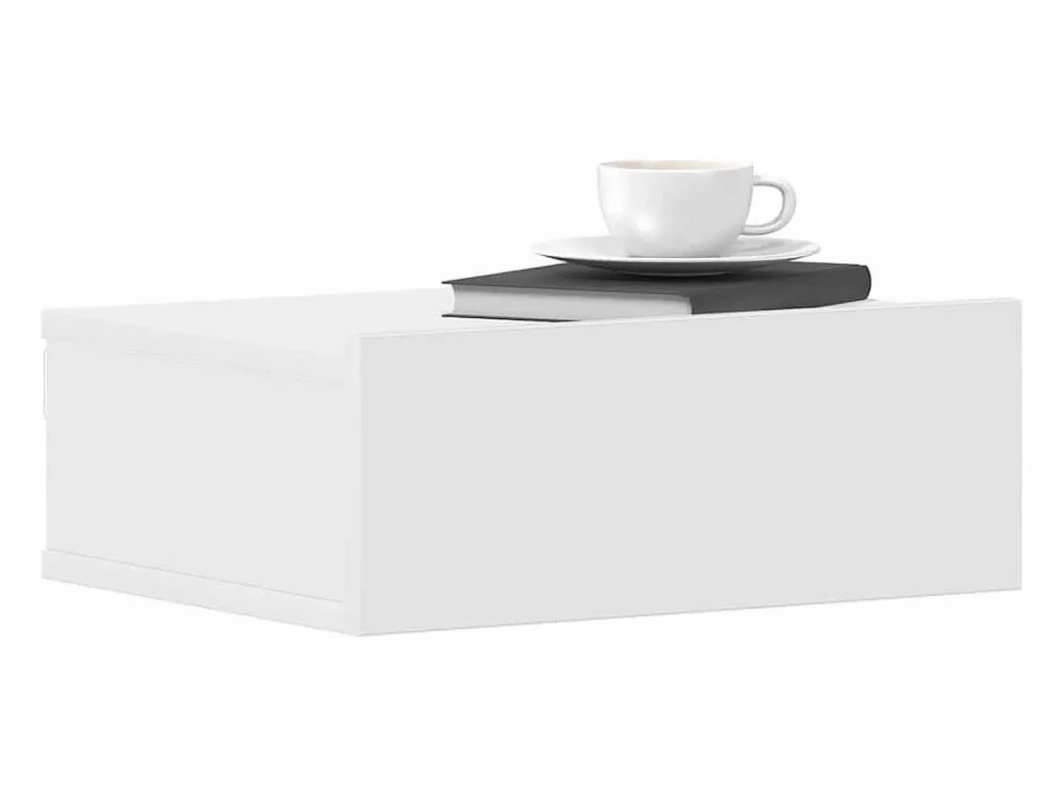 vidaxl Mesitas de noche flotantes 2 uds madera ingeniería Blanco
