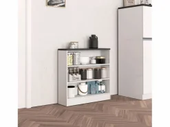 Meuble estantería de cocina Sole con 3 estantes brillo y report 90x90x25 cm