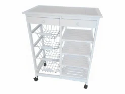 Meyvaser - Carro de cocina verdulero Doble con 4 Cestas 4 Baldas Y 2 Cajones Color 85 x 67 x 37 Cm