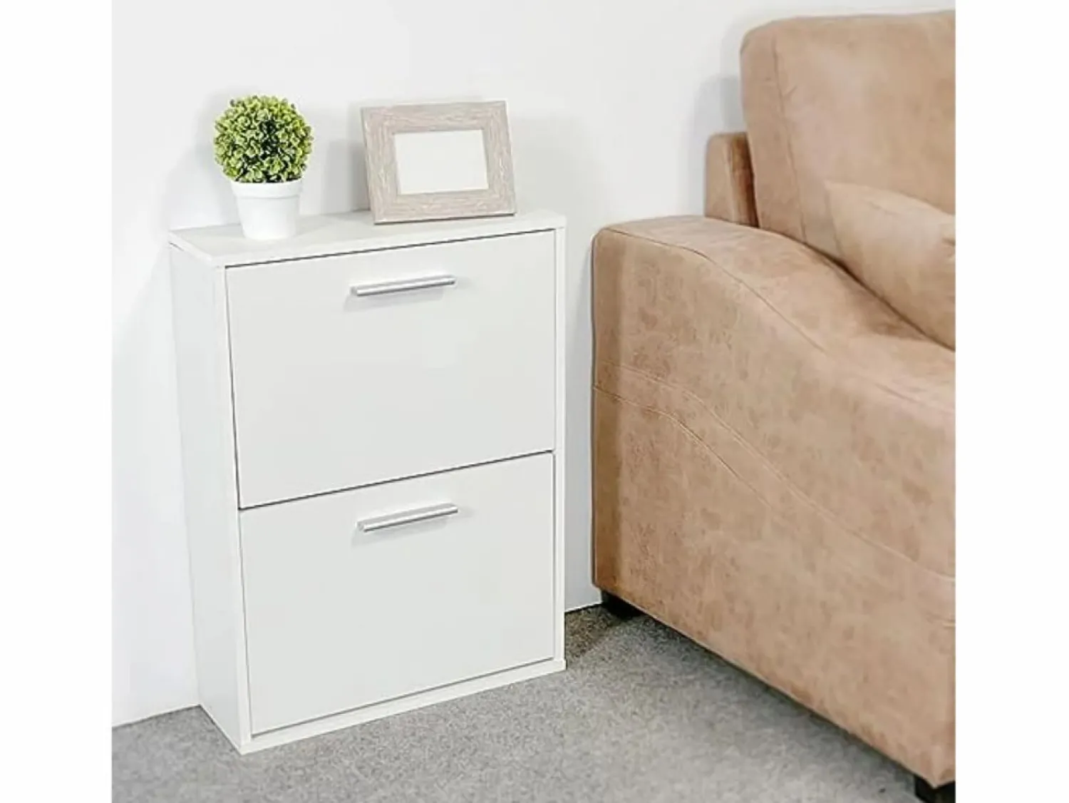 Hot Meyvaser - Zapatero con 2 Puertas, Mueble para Zapatos Estrecho en Color , Medidas: 73 cm (Alto) x 54 cm (Ancho) x 18 cm (Fondo) Zapatero