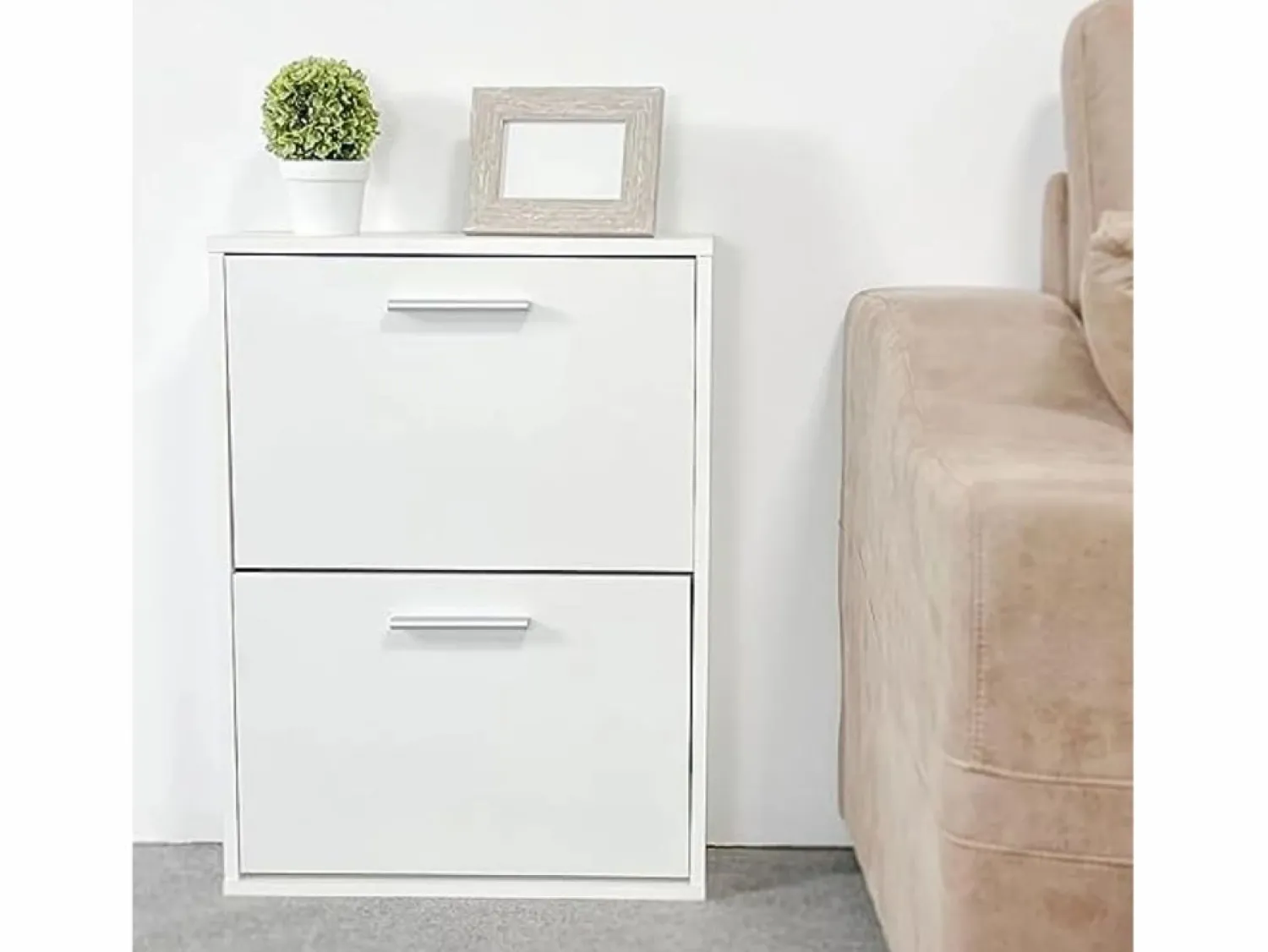 Hot Meyvaser - Zapatero con 2 Puertas, Mueble para Zapatos Estrecho en Color , Medidas: 73 cm (Alto) x 54 cm (Ancho) x 18 cm (Fondo) Zapatero