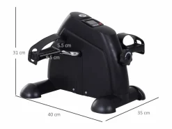 Mini bicicleta estática compacta con pantalla LCD, de hierro fundido, color (35 x 40 x 31 cm)