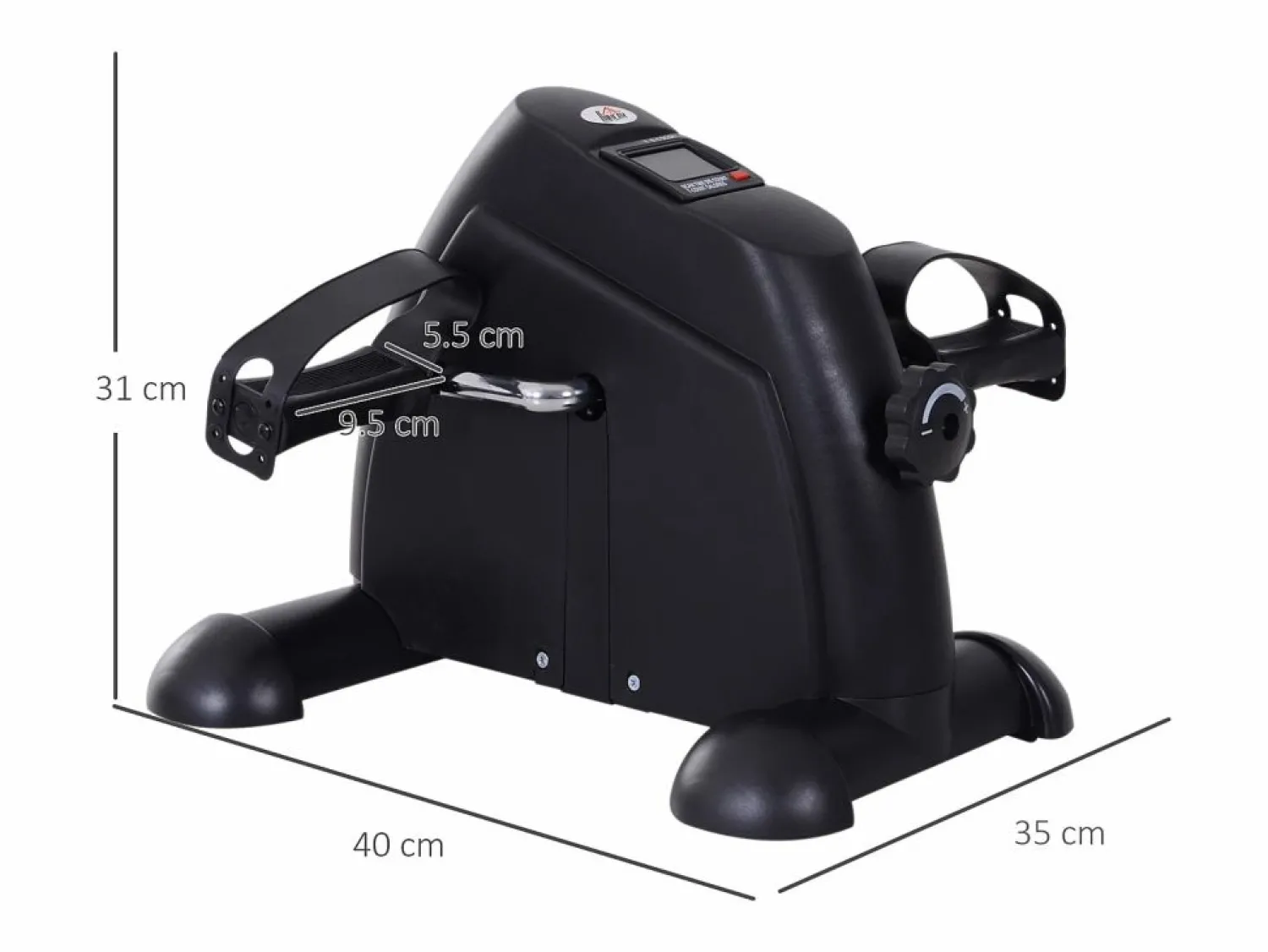 Mini bicicleta estática compacta con pantalla LCD, de hierro fundido, color (35 x 40 x 31 cm)