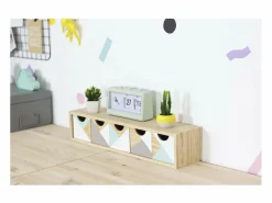 New Astigarraga Mini bloque de almacenamiento en pino crudo con cajones 5 cajones Beige