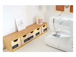 New Astigarraga Mini bloque de almacenamiento en pino crudo con cajones 5 cajones Beige