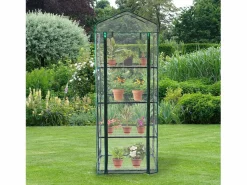 Monstershop Mini Invernadero de 4 niveles PVC Transparente Cubierta Impermeable Estantes Pequeños Casa de Cultivo de Plantas Jardín al Aire Libre Marco de Acero | Pala Gratis