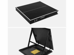 New Mini mesa de ping pong interior plegable con 4 raquetas y 6 pelotas, Ping Pong