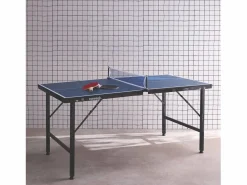 Sale Sweeek Mini mesa de ping pong interior plegable con 2 raquetas y 3 pelotas, Azul
