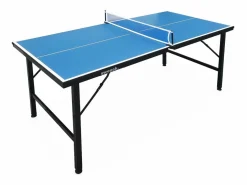 Outlet Sweeek Mini mesa de ping pong interior plegable con 4 raquetas y 6 pelotas, Azul