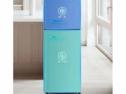Clearance Mini nevera retro, 92 L en total, 28 L en congelador, 64 L en frigorífico, clase energética D, LED, diseño retro, color (105,5 x 41 x 45,5 cm) Rojo