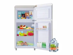 Mini nevera retro, 72 L en total, 21 L en congelador, 51 L en frigorífico, Clase energética E, LED, Diseño retro, (45 x 44 x 91 cm) Blanco