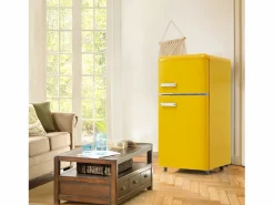 Discount Mini nevera retro, 72 L en total, 21 L en congelador, 51 L en frigorífico, Clase energética E, LED, Diseño retro, (45 x 44 x 91 cm) Electrodomésticos De Frío